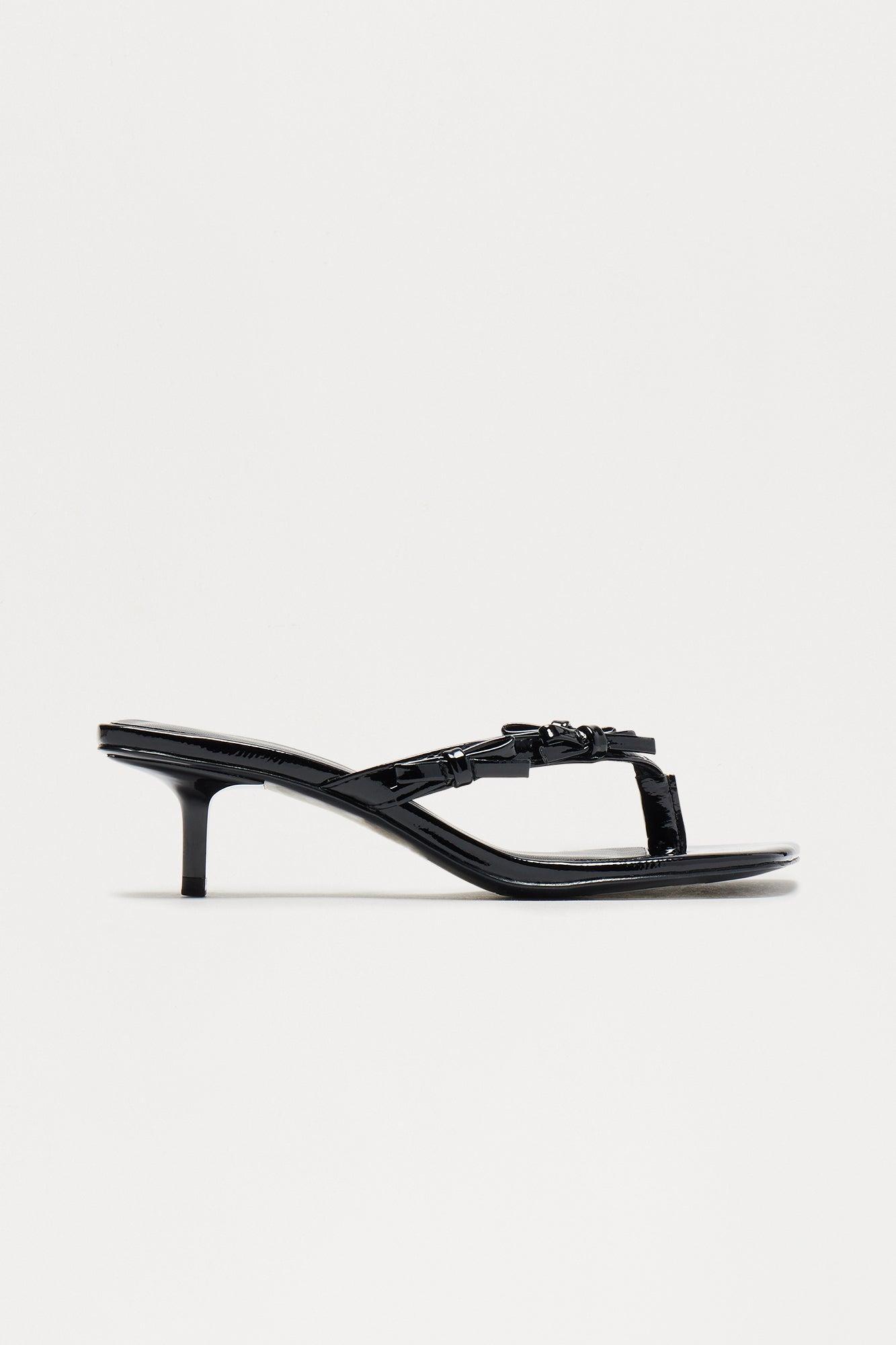 Lev Bow Kitten Heels - Black Product Image