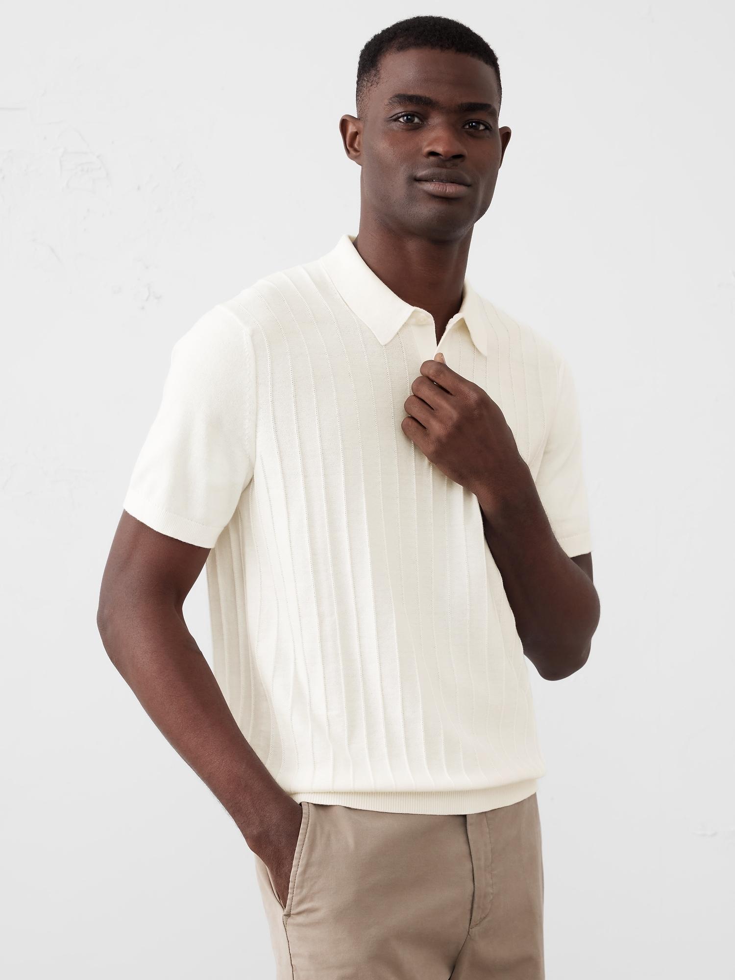 Wide Ribbed Polo Sweater Product Image