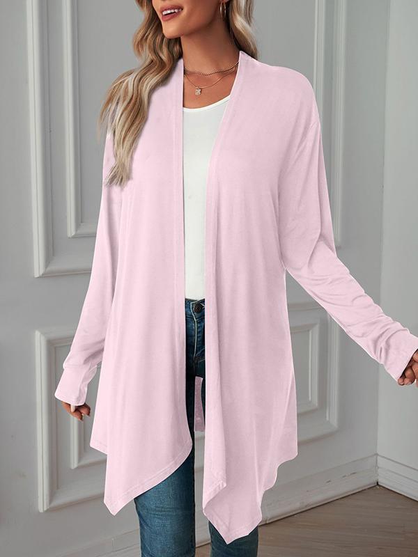 Long Sleeves Loose Solid Color Statement Collar Outerwear Product Image