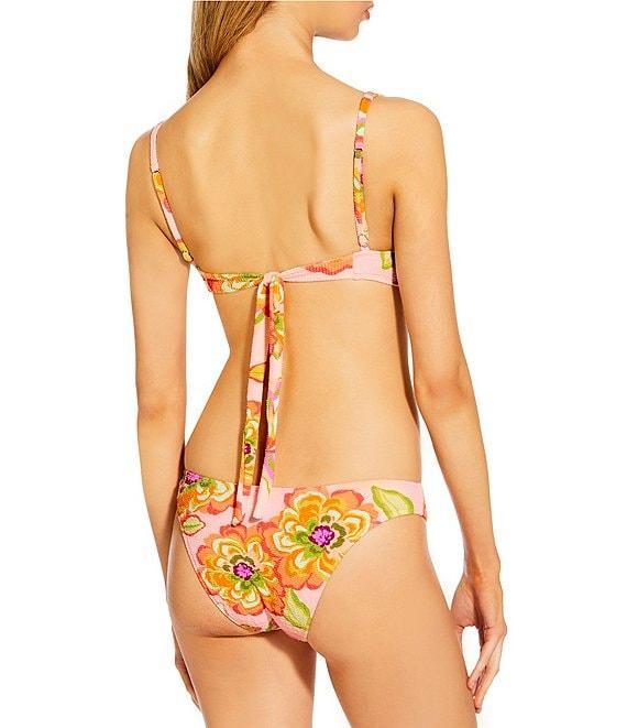 GB Bright Bloom Scrunchie Textured Extra High Leg Scoop Hipster Swim Bottom Product Image