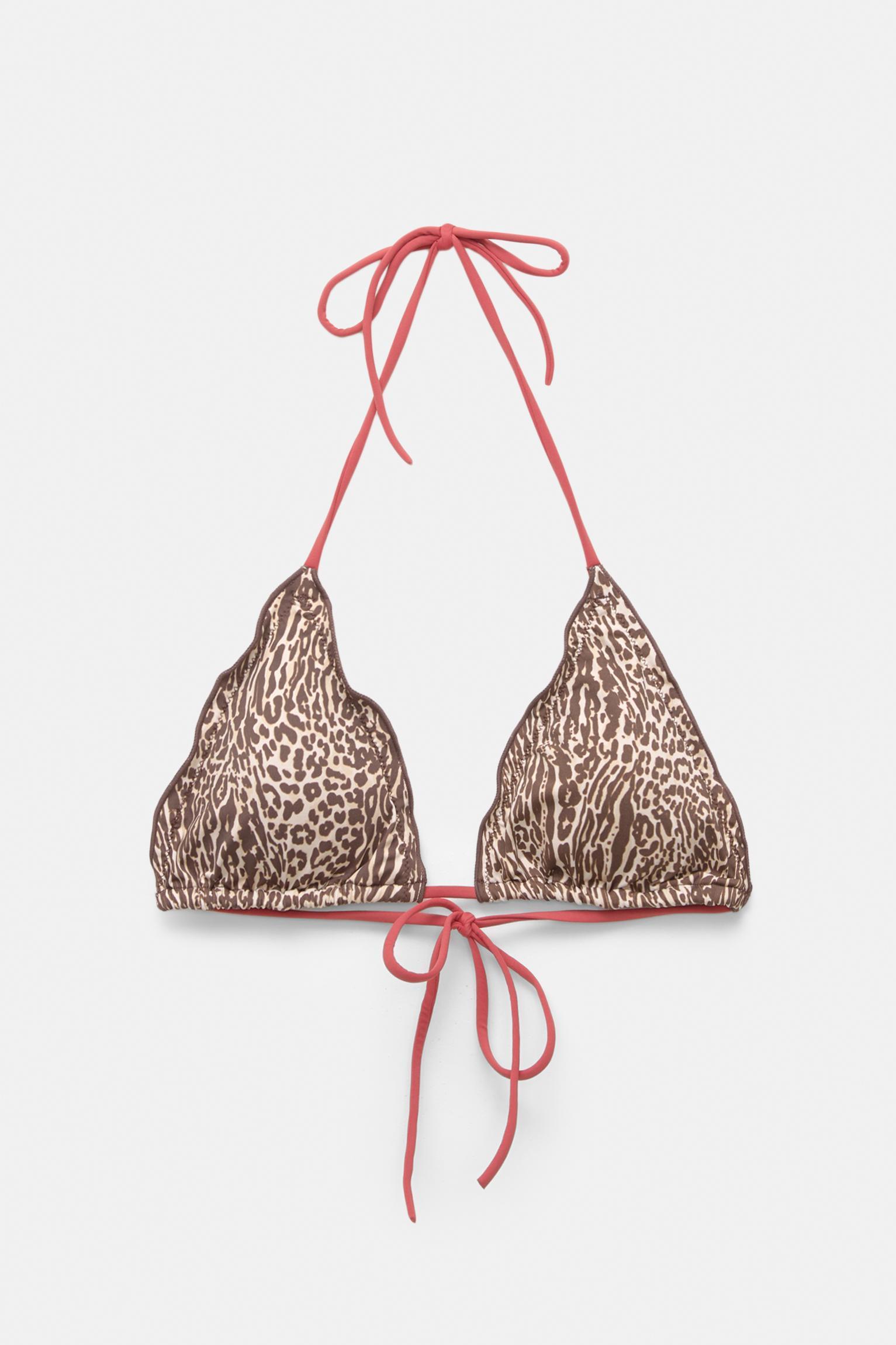 Triangle animal print bikini top Product Image