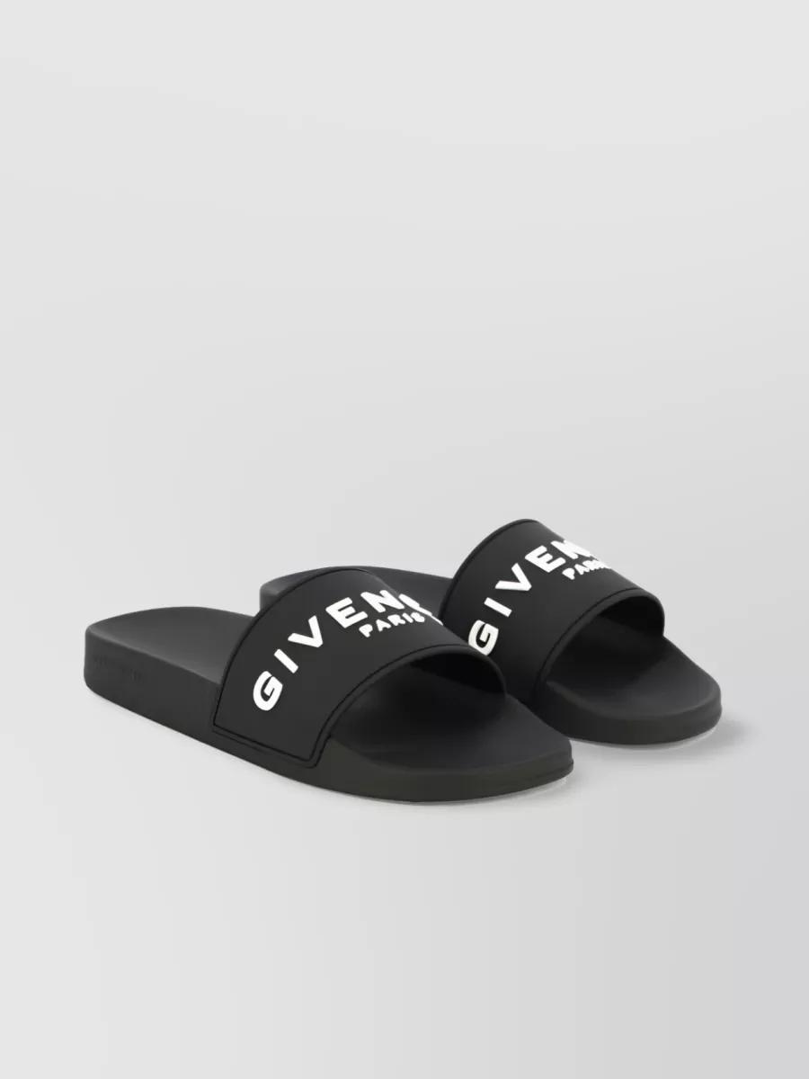Black Logo-Print Pool Slides Product Image
