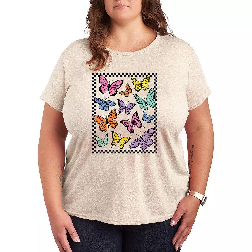 Plus Checker Butterfly Group Graphic Tee, Women's,  Product Image