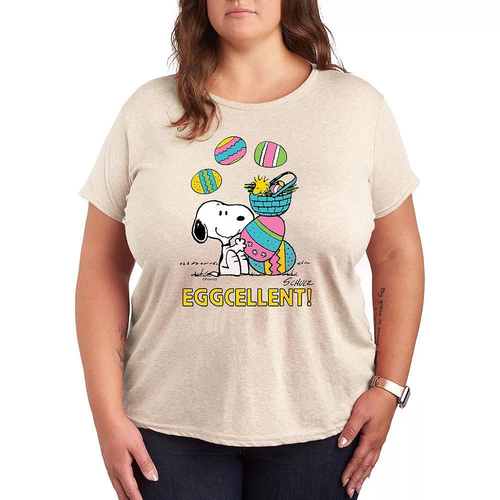 Plus Peanuts Snoopy & Woodstock Eggcellent Graphic Tee, Women's,  Product Image