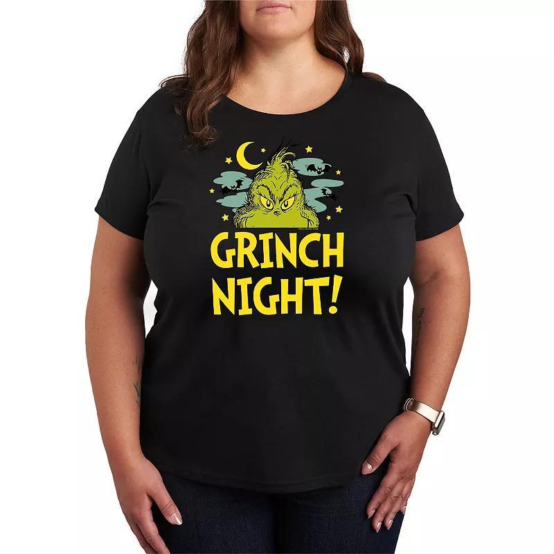 Plus Size Dr. Seuss Grinch Night Halloween Graphic Tee, Women's, Size: 2XL, Blue Product Image