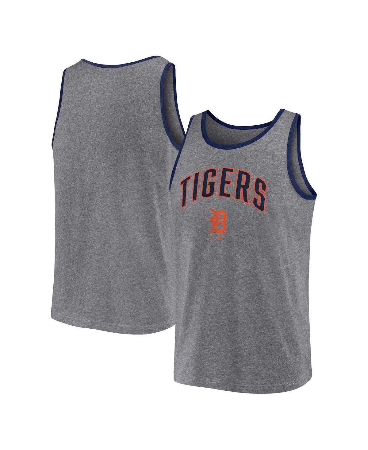 Mens Profile Heather Charcoal Detroit Tigers Big & Tall Arch Over Logo Tank Top Product Image