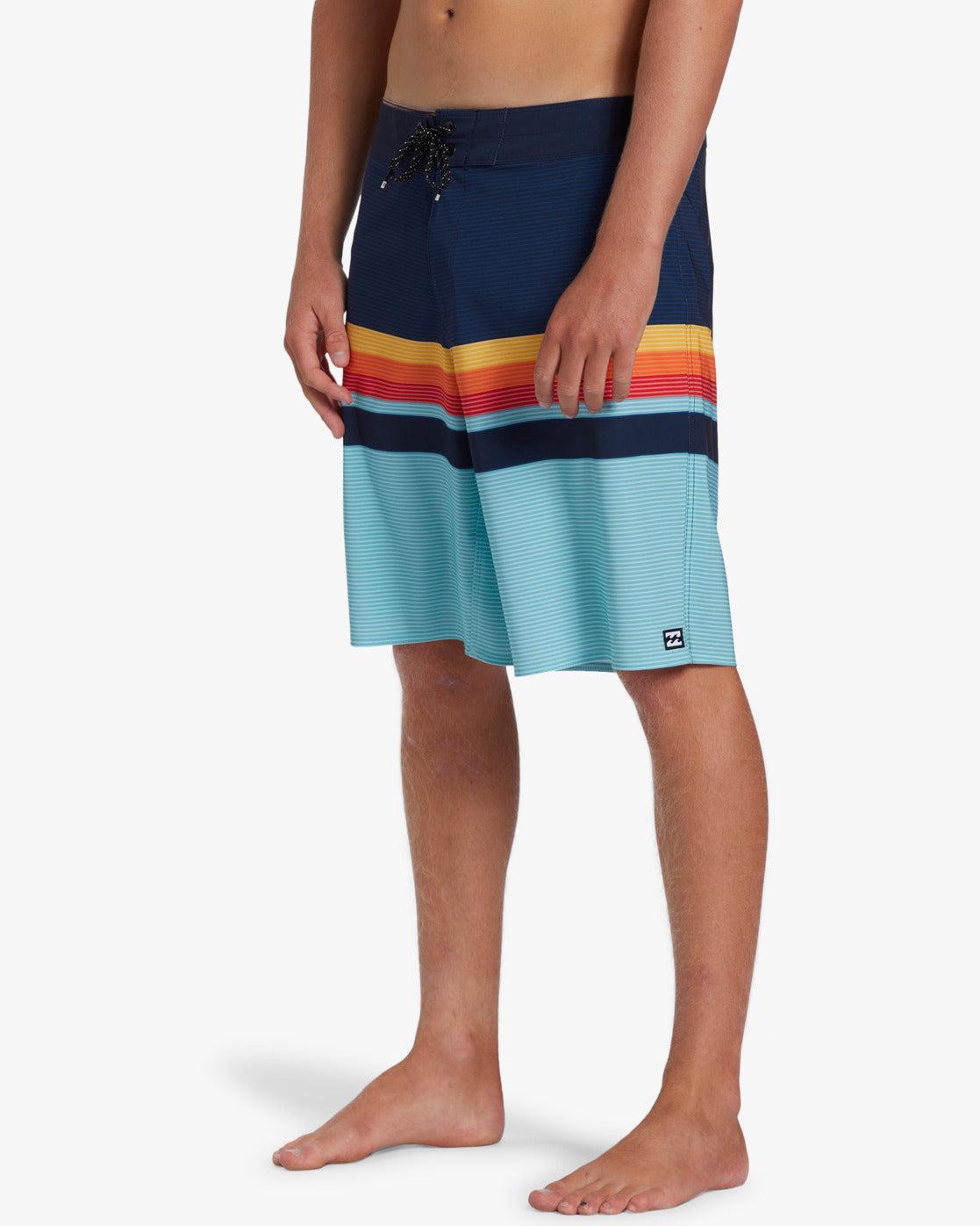 All Day Stripe Pro 20" Boardshorts - Blue Male Product Image