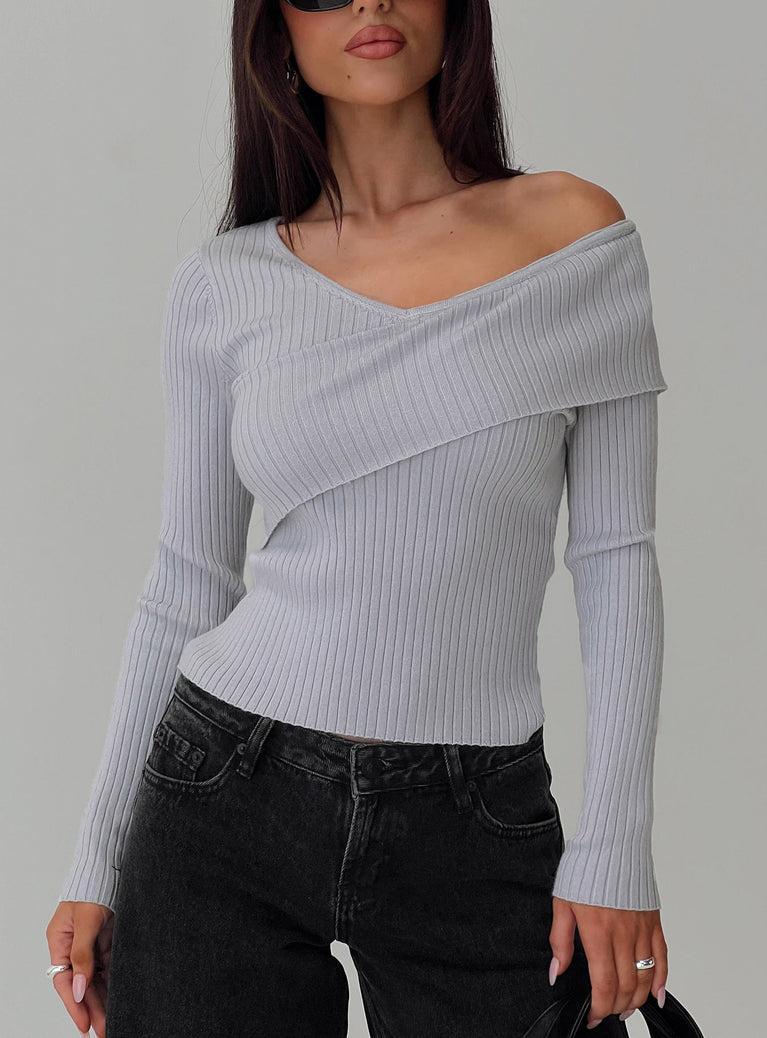 Nolia Long Sleeve Top Grey Product Image
