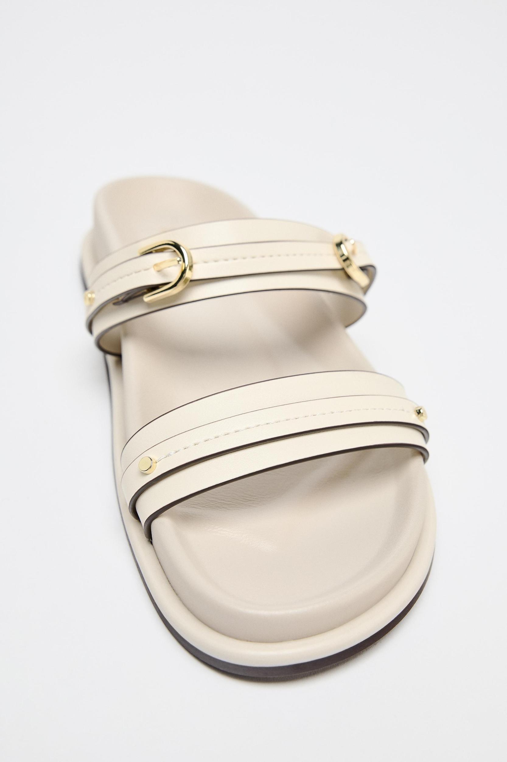 FLAT BUCKLED SANDALS Product Image