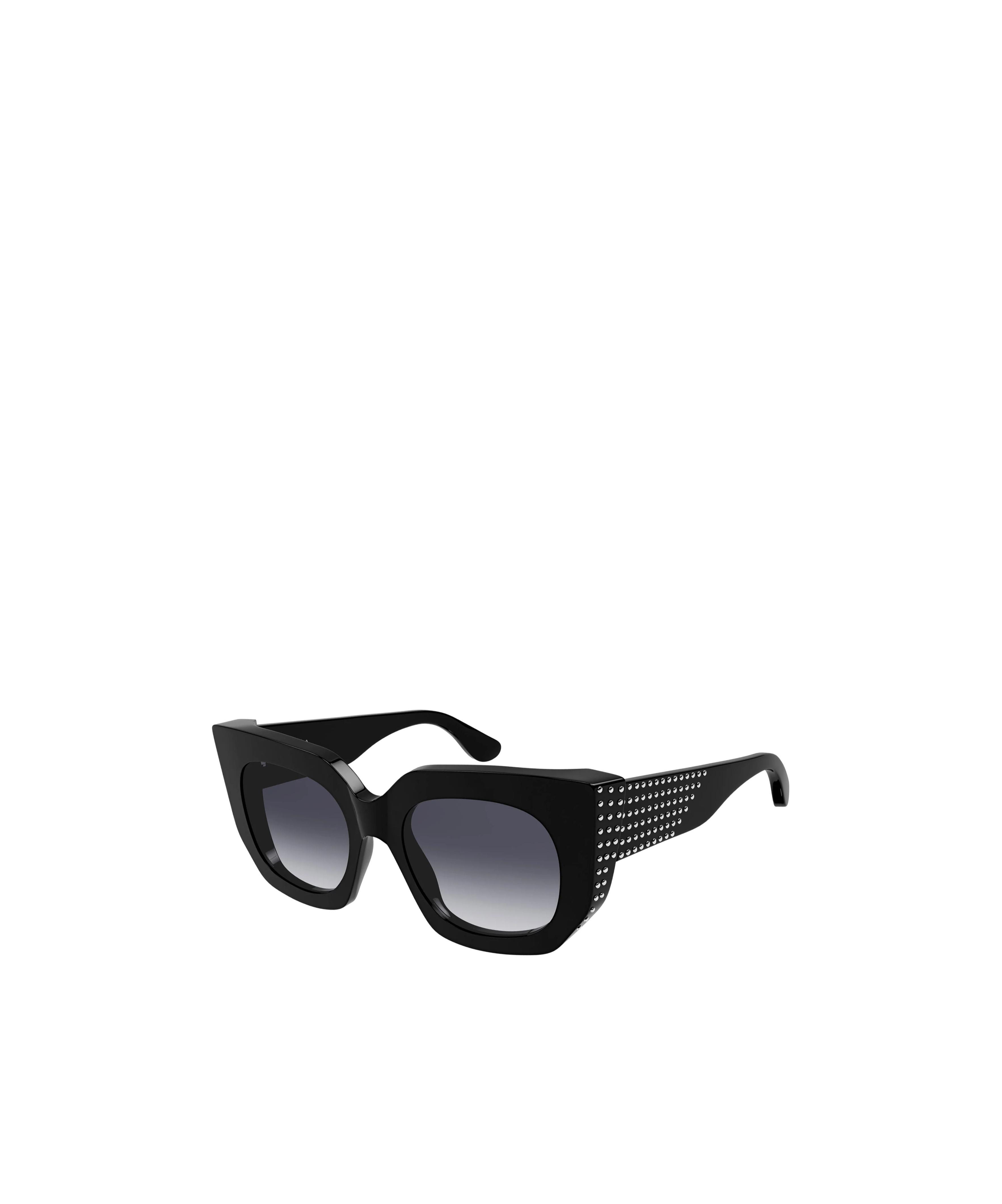 ALAÏA Embellished Rectangle Acetate Sunglasses In Black Product Image