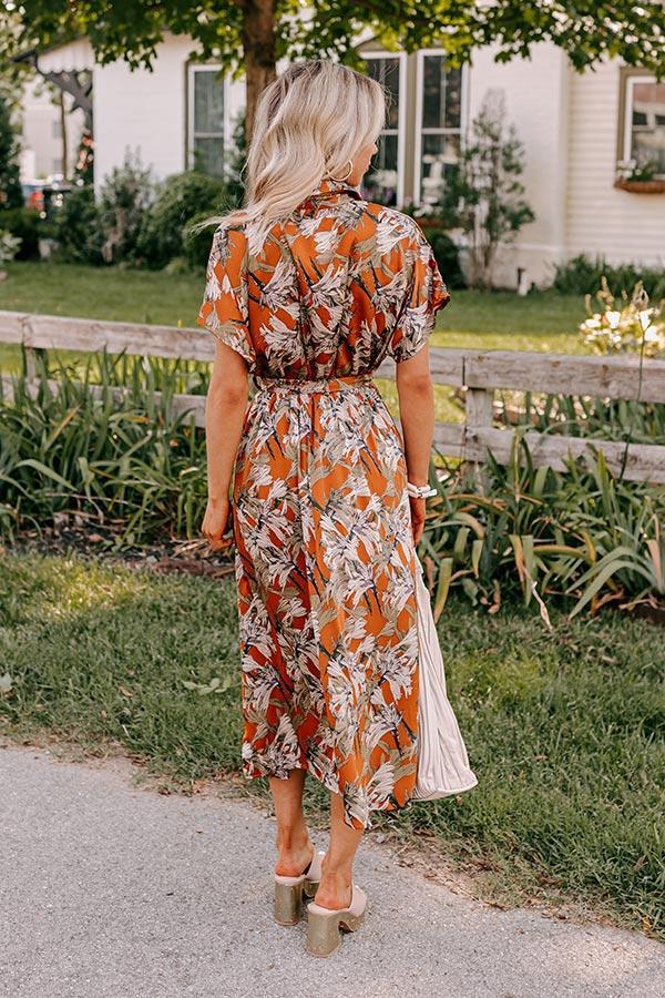 Vineyard Charm Satin Midi in Copper Product Image