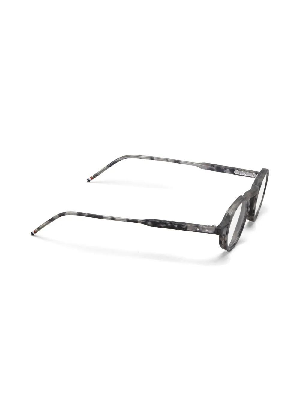 THOM BROWNE Marbled Round-frame Glasses In Grey Product Image