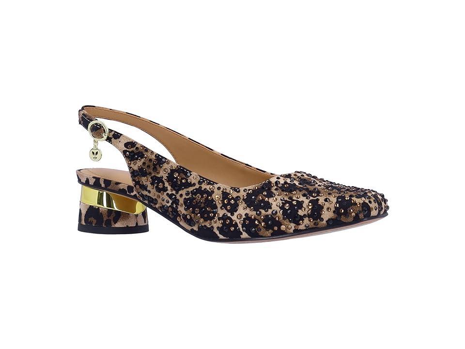 J. Renee Baline Leopard Print Rhinestone Sling Pumps Product Image