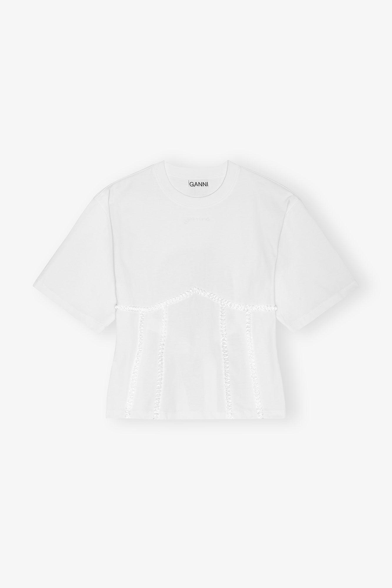 White Cotton Tie Back T-shirt Product Image