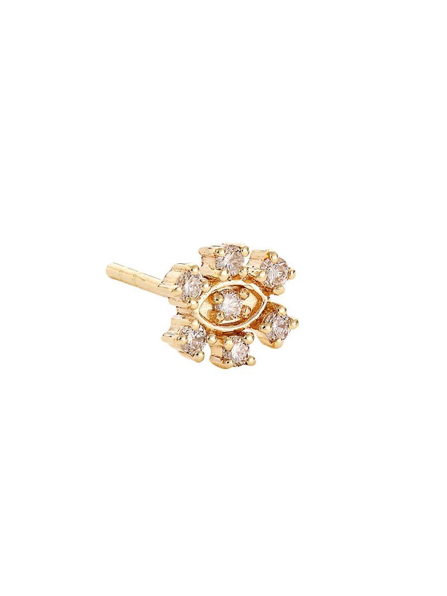 14k Gold Diamond Marquise Eye Single Stud Earring Product Image