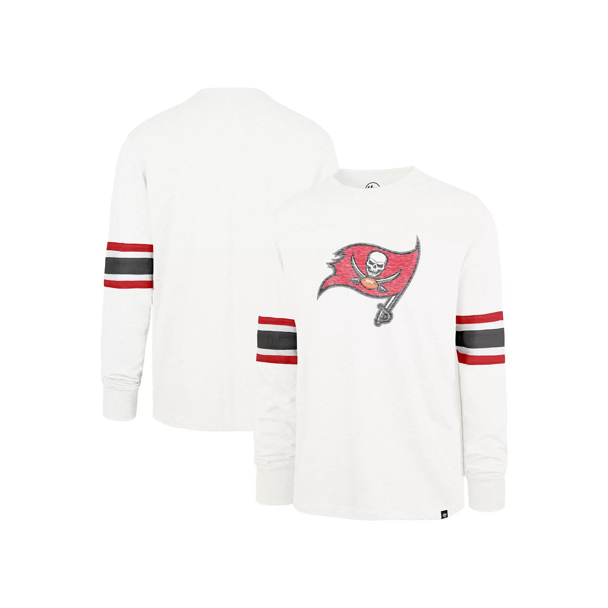 Men's '47 White Tampa Bay Buccaneers Gridiron Premier Brex Long Sleeve T-Shirt, Size: Large Product Image