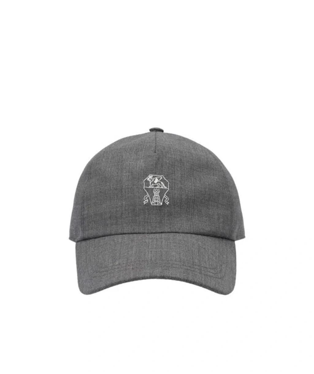 BRUNELLO CUCINELLI Logo-print Baseball Cap In Gray Product Image