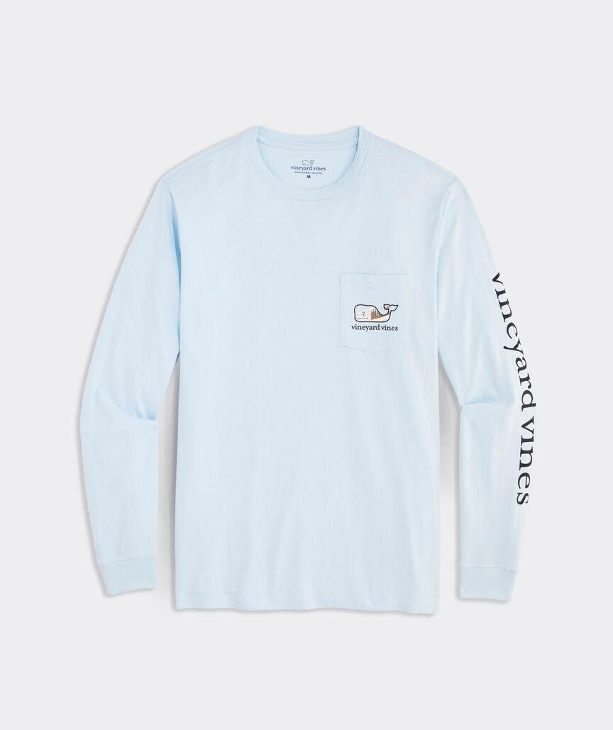 Mountain Scenic Whale Long-Sleeve Pocket Tee Product Image