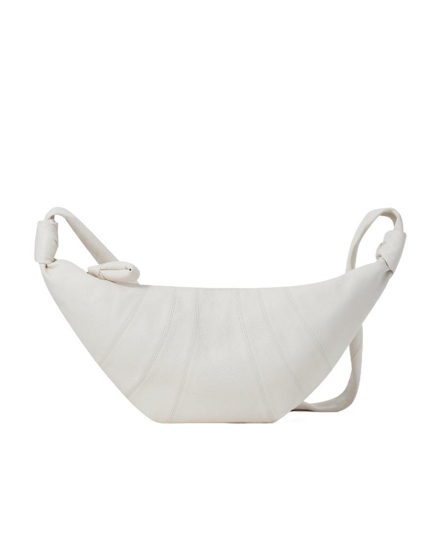 LEMAIRE Croissant Zip-up Medium Crossbody Bag In White Product Image