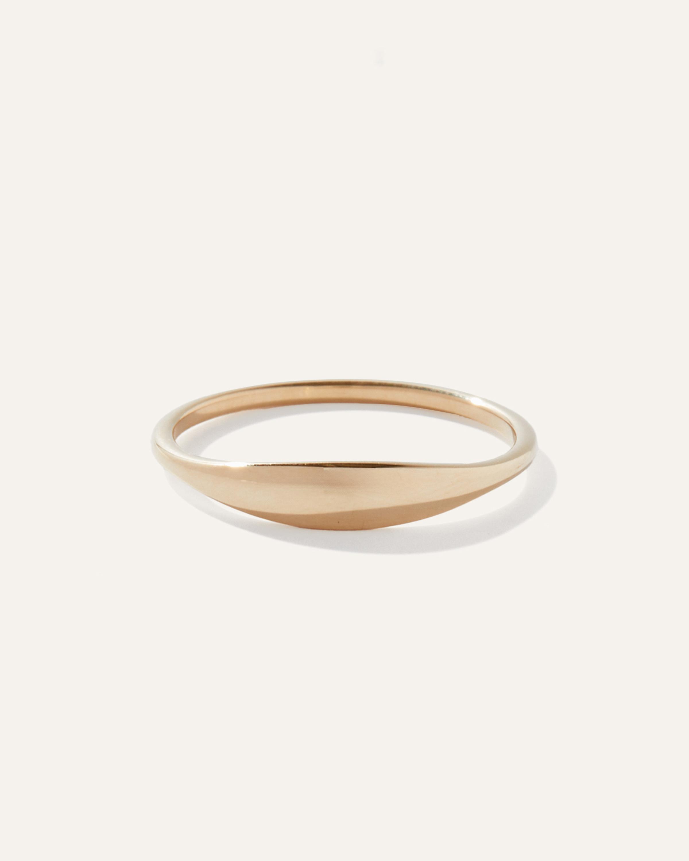 14K Gold Slim Signet Ring Product Image