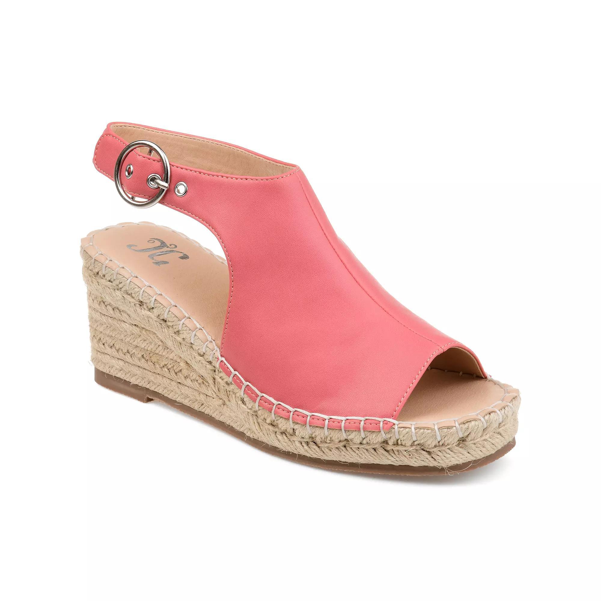 Journee Crew Women's Espadrille Wedges, Size: 7 Wide, Pink Product Image