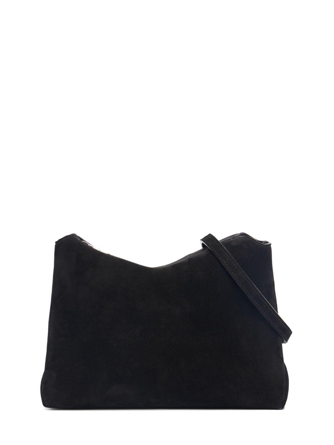 Medium Lina Suede Crossbody Bag In Black Product Image