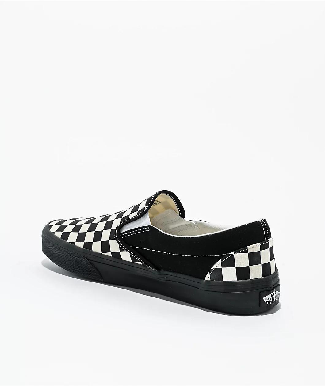 Vans Classic Slip-On Checkerboard White & Black Skate Shoes Product Image
