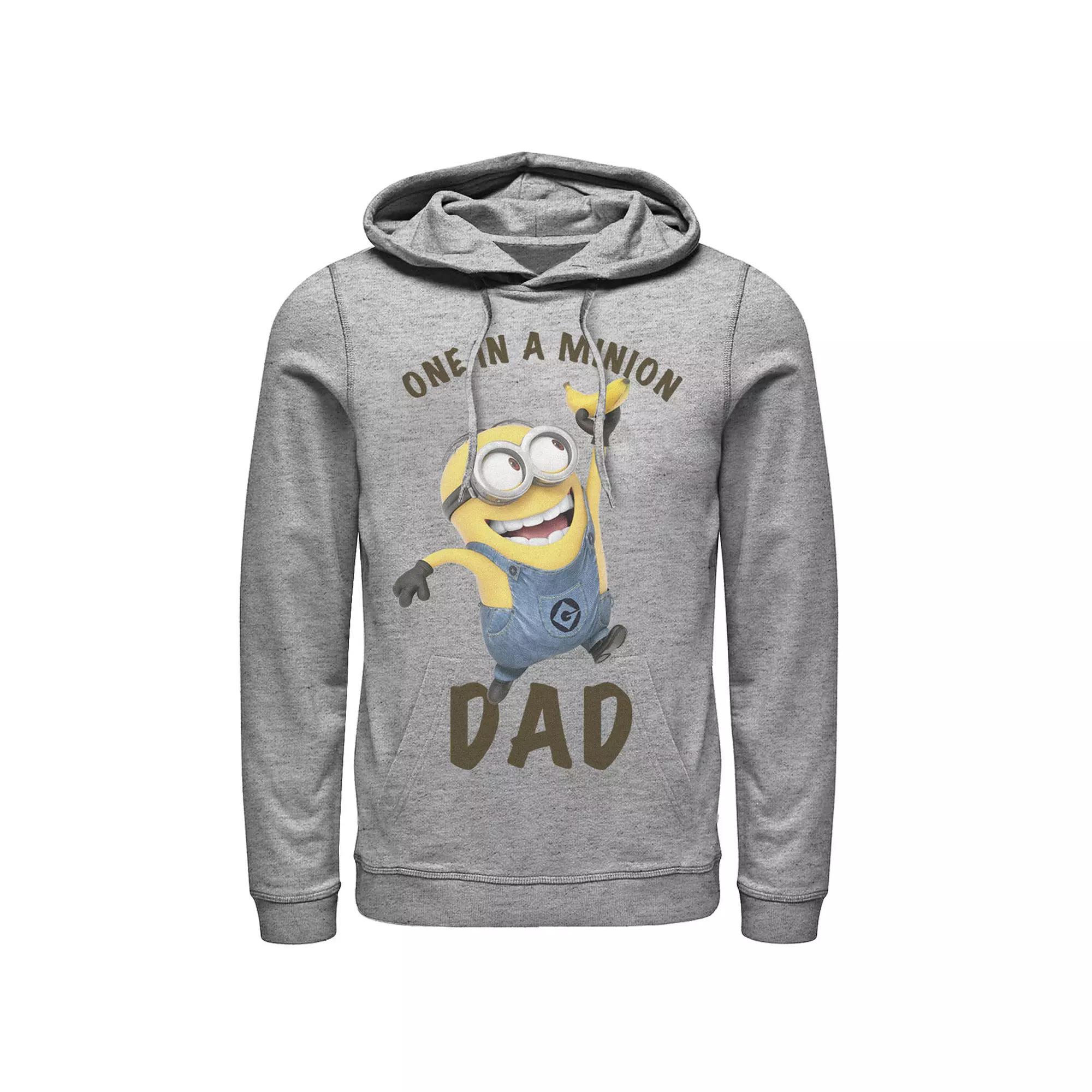 Men's Despicable Me Minions 'Tis The Season To Be Jolly Banana Hoodie, Size: Small, Athletic Grey Product Image