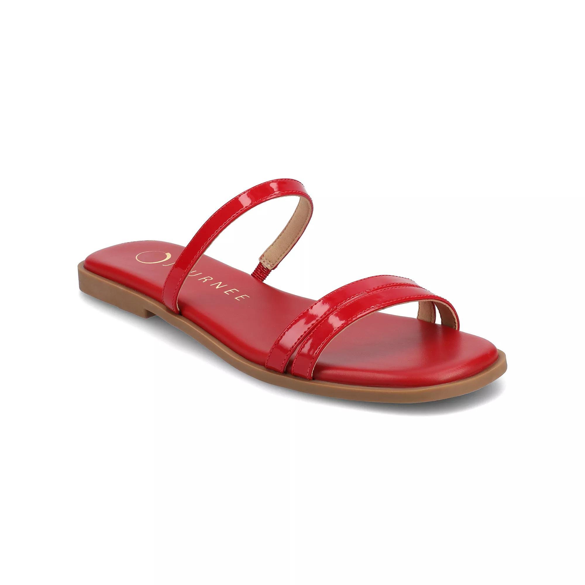 Journee Women's Multi Strap Slide On Flat Sandals,  Product Image