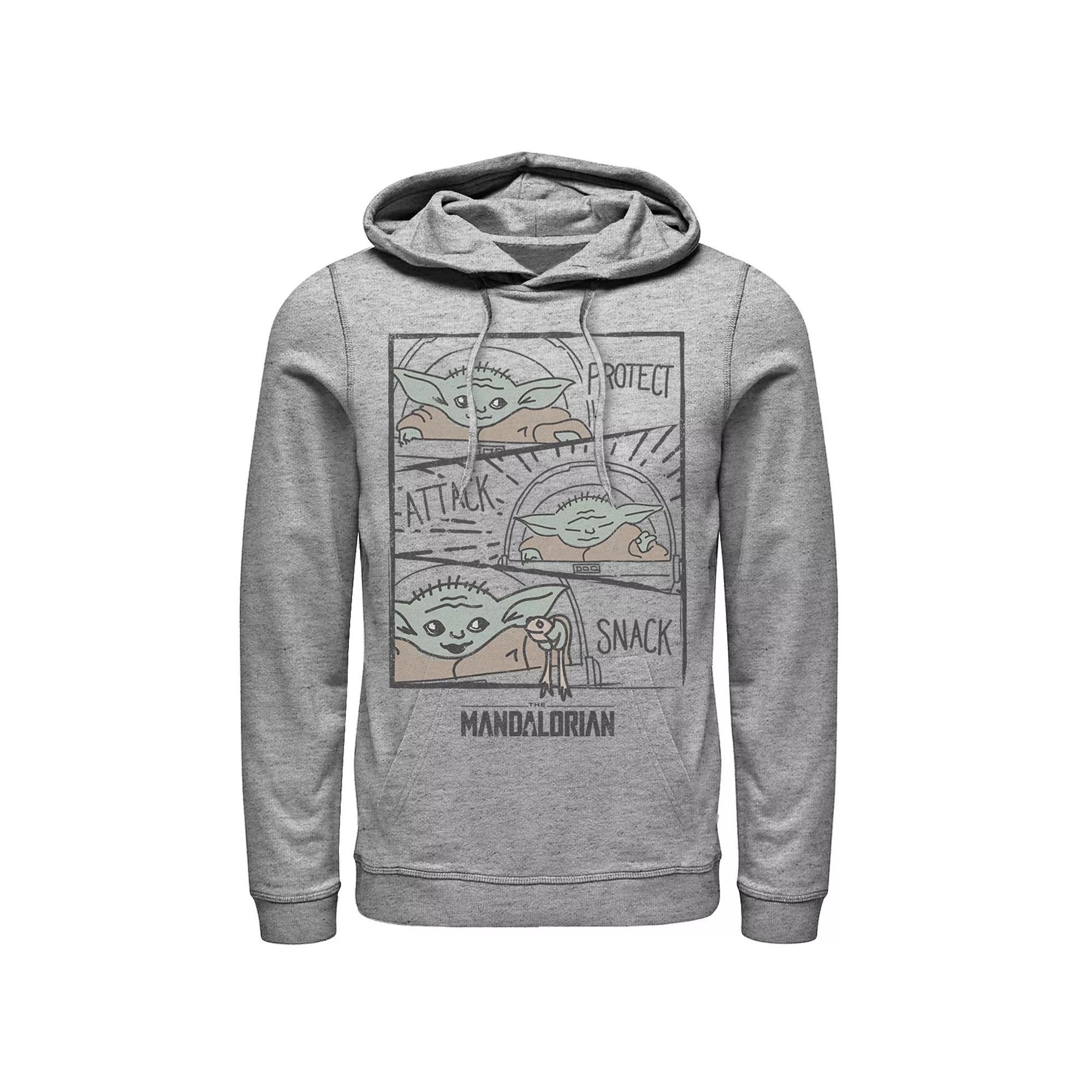 Men's Star Wars The Mandalorian The Child Protect Attack Snack Hoodie,  Product Image