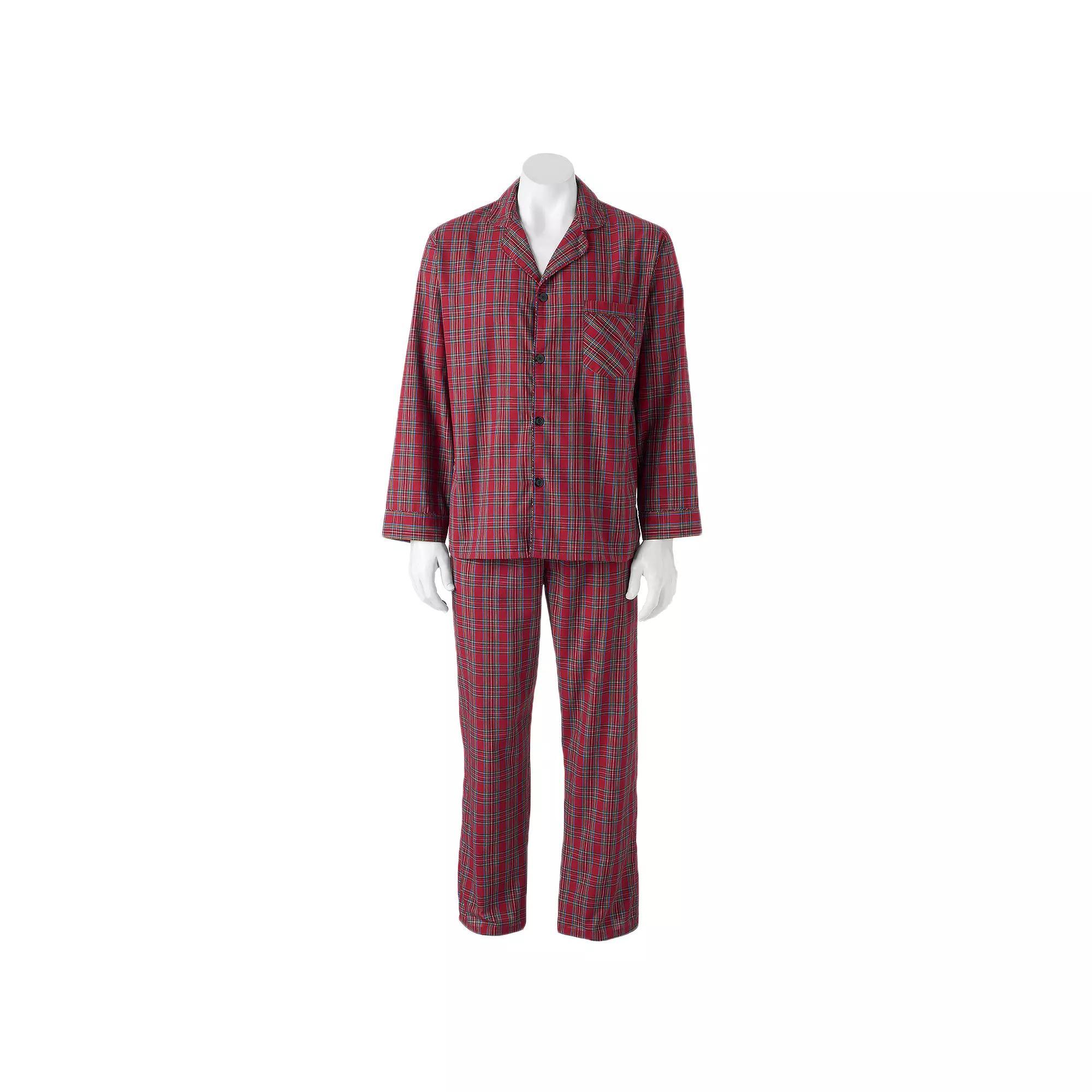 Big & Tall Hanes® Classics Pajama Set, Men's, Size: Large Tall, Red Plaid Product Image