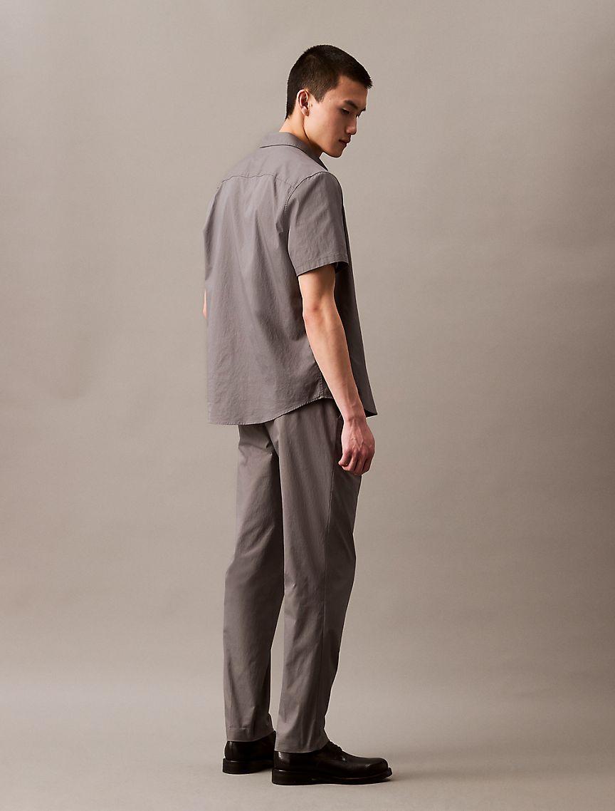 Cotton Blend Short Sleeve Classic Button-Down Shirt Product Image