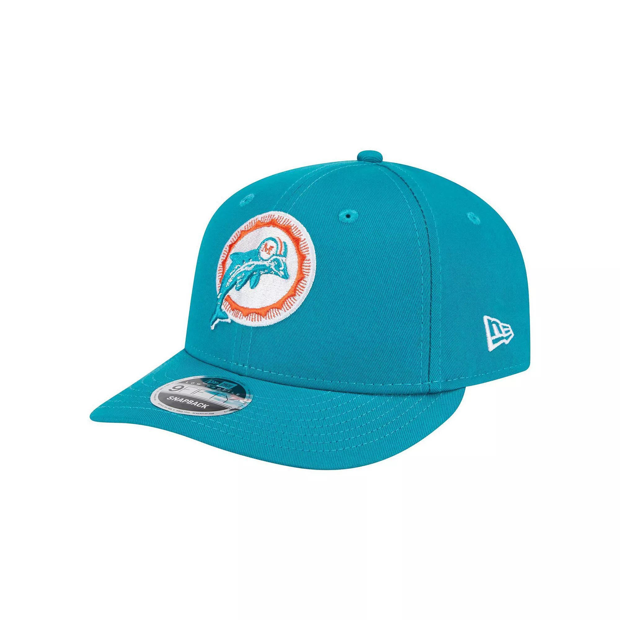 Men's New Era Aqua Miami Dolphins Main Low Profile 9FIFTY Snapback Hat, Turquoise A Product Image