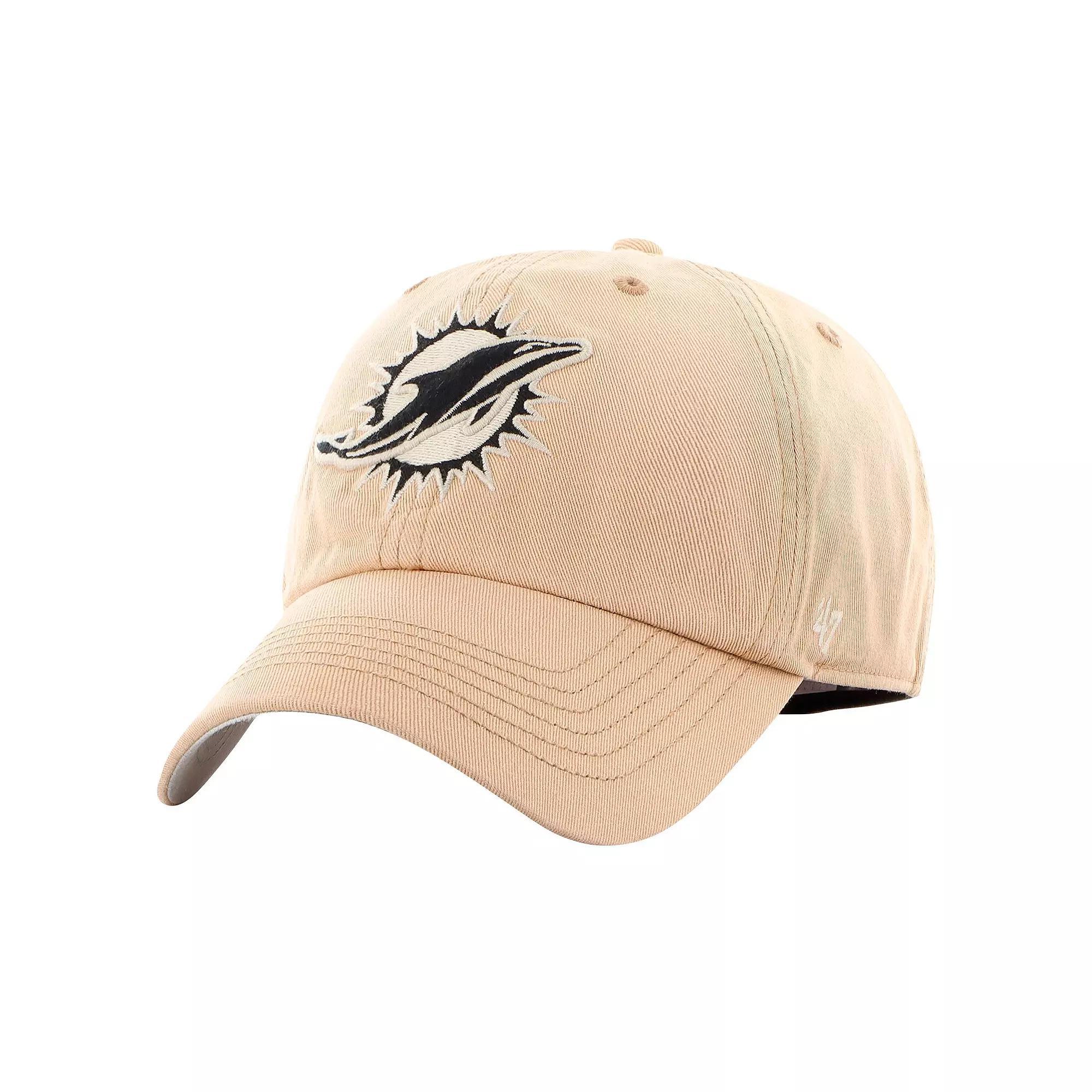 Men's '47 Khaki Miami Dolphins Dusted Relaxed Franchise Fitted Hat, Size: Medium, Beig K Product Image