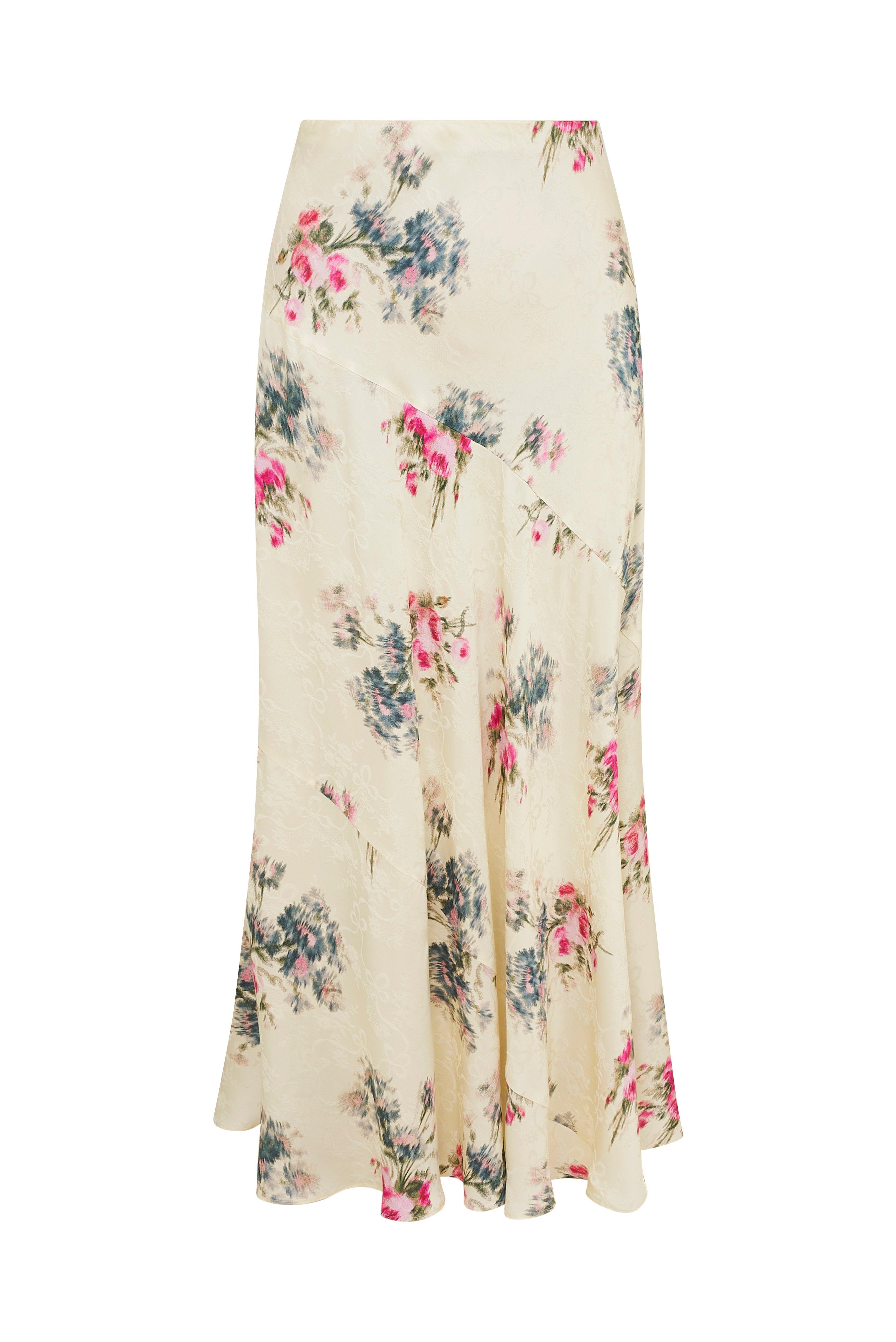 Bertha Silk Floral Maxi Skirt Product Image