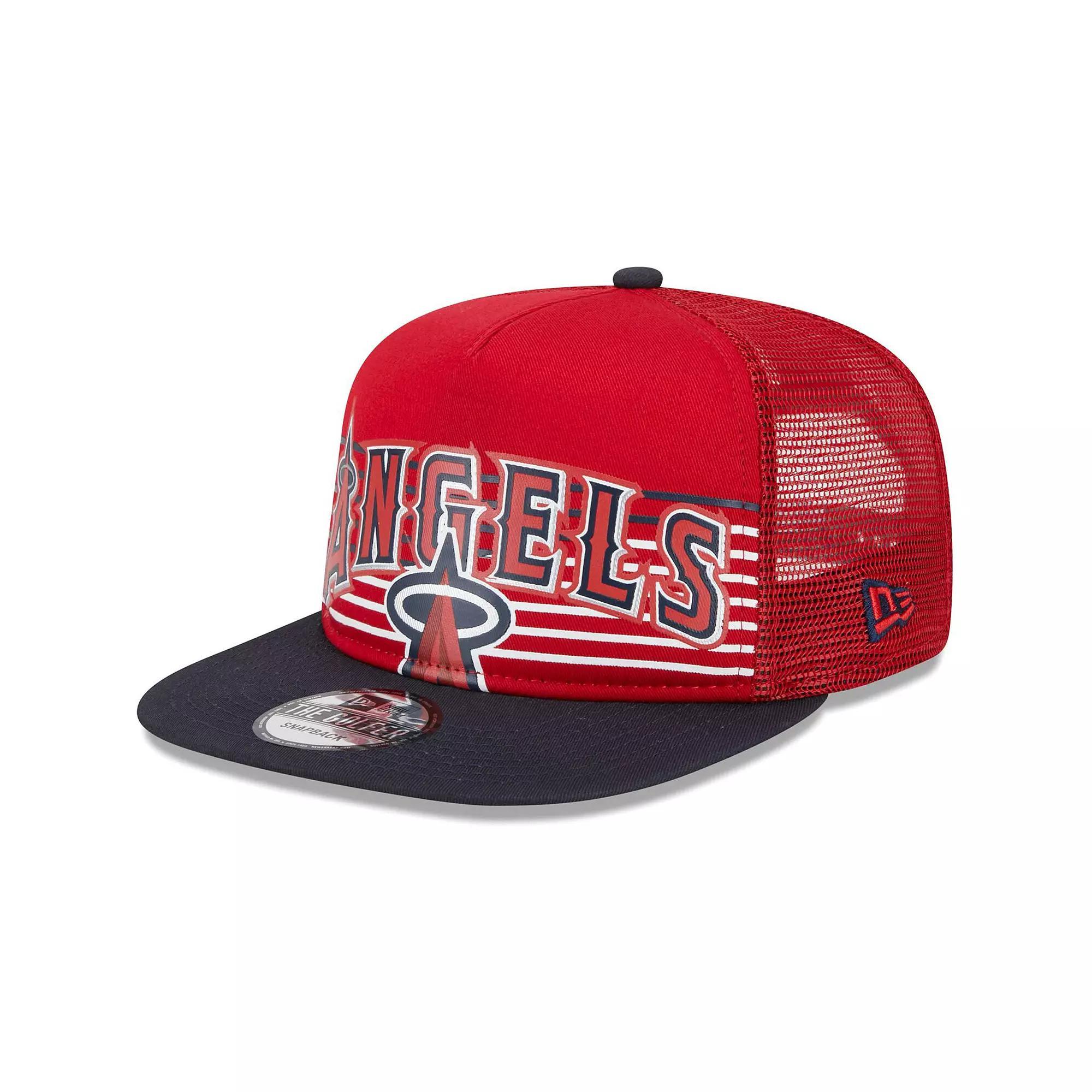 Men's New Era Red Los Angeles Angels Speed Golfer Trucker Snapback Hat Product Image