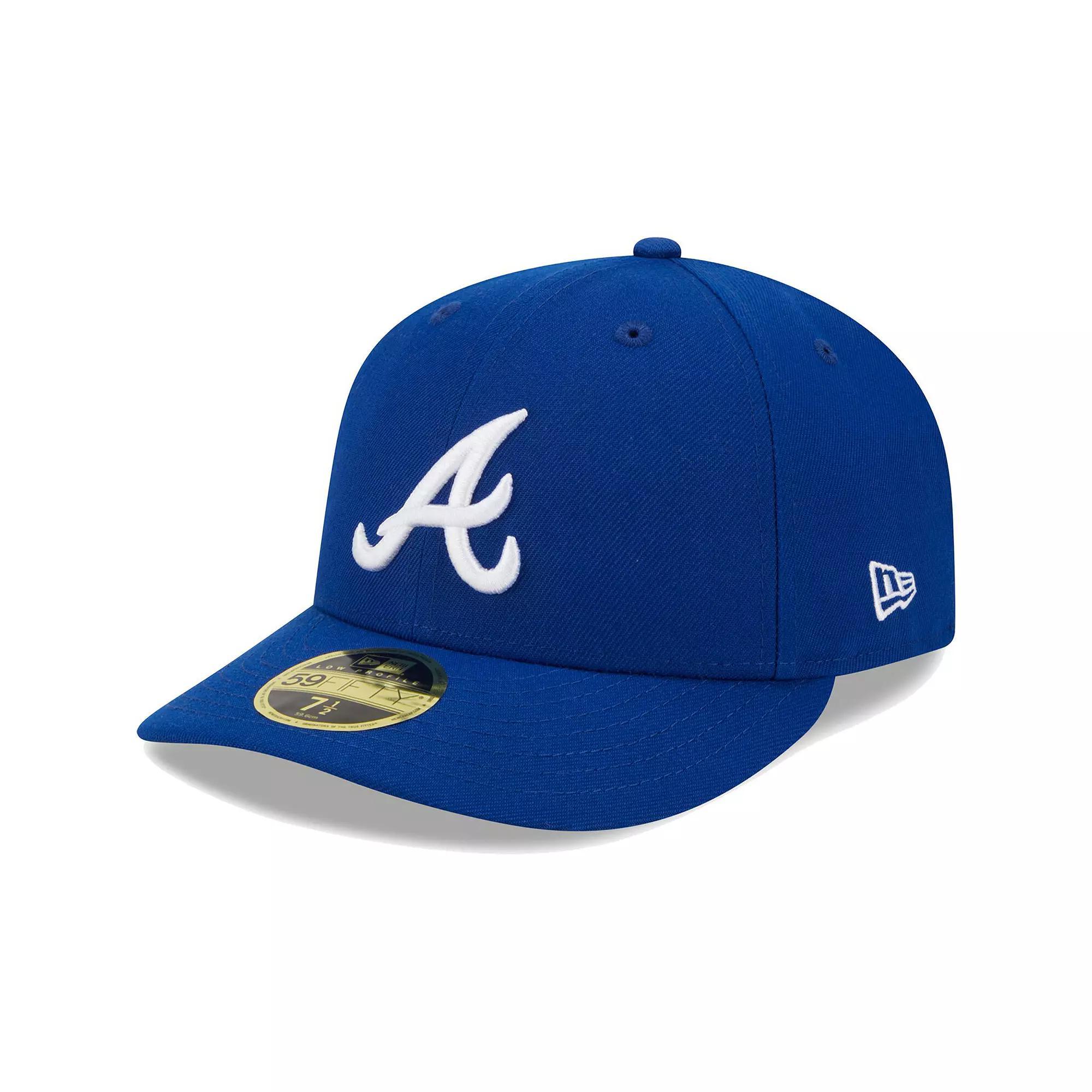 Men's New Era Royal Atlanta Braves White Logo Low Profile 59FIFTY Fitted Hat,  Product Image