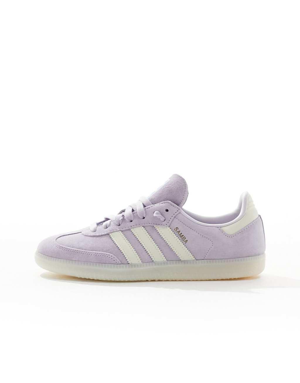 adidas Originals Samba sneakers in lilac and chalk Product Image