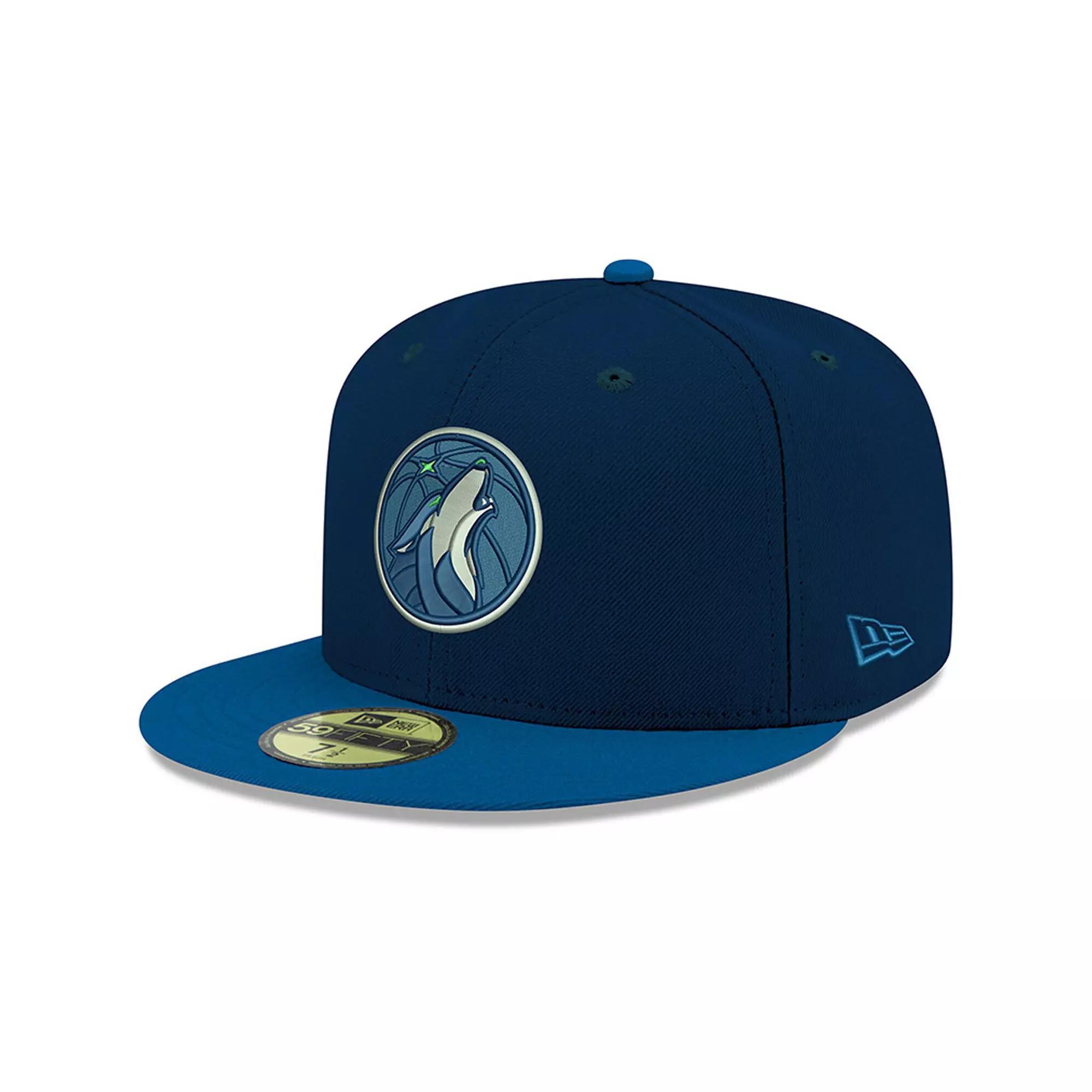 Men's New Era Navy Minnesota Timberwolves Official Team Color 2Tone 59FIFTY Fitted Hat,  Product Image