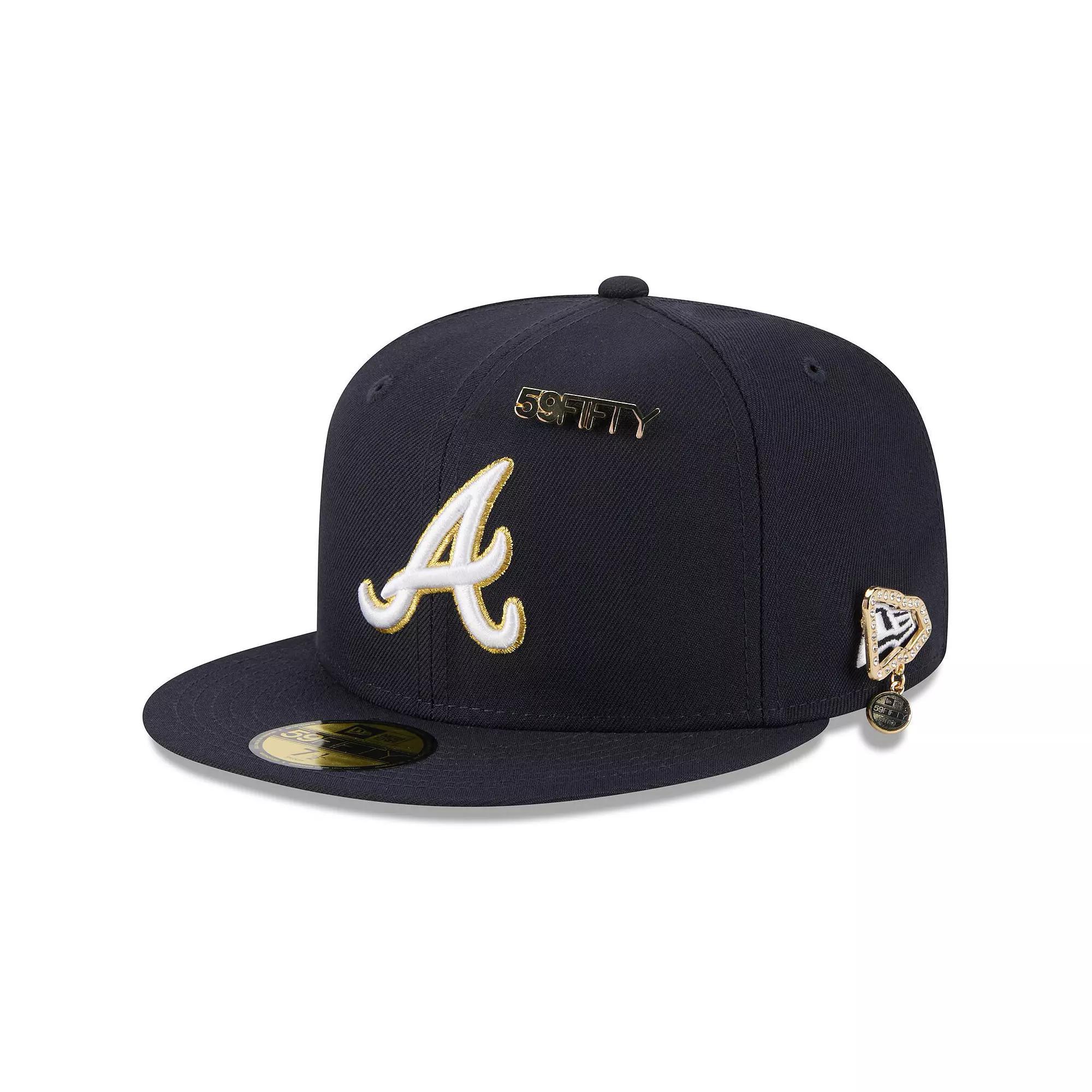 Men's New Era Navy Atlanta Braves 2025 59FIFTY Day 59FIFTY Fitted Hat with Pins,  Product Image
