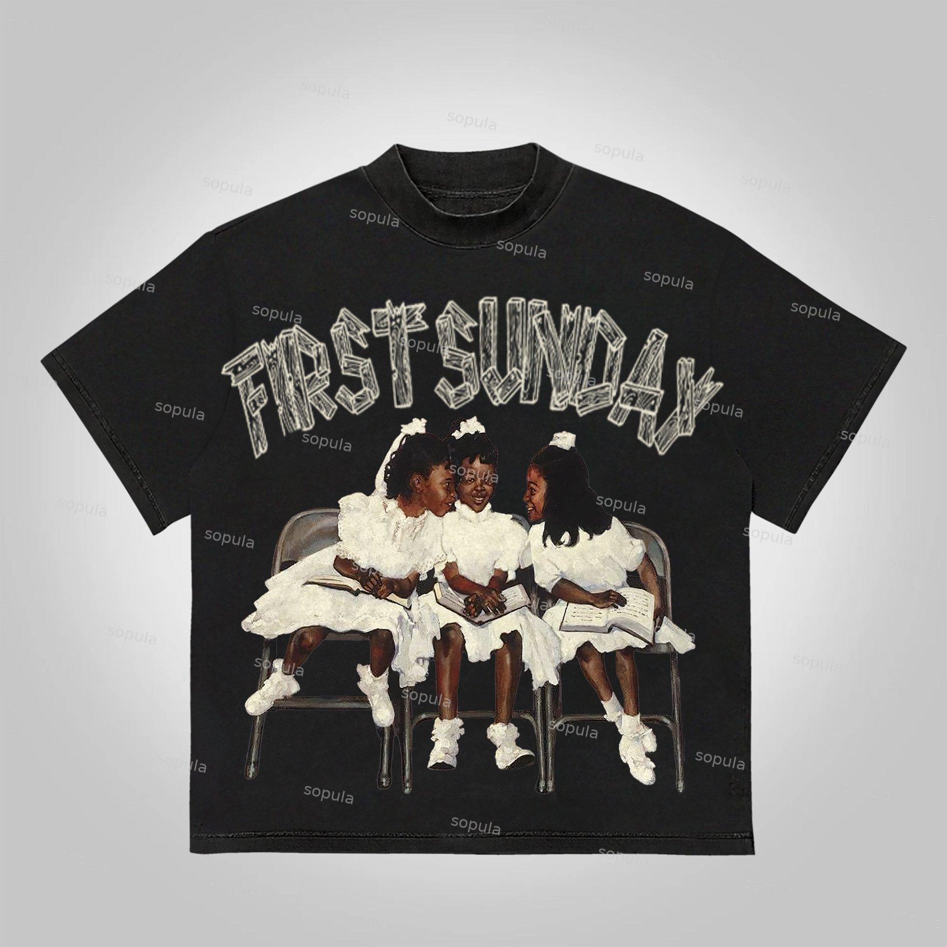 Sopula First Sunday Graphic 100% Cotton Basic T-Shirt Product Image