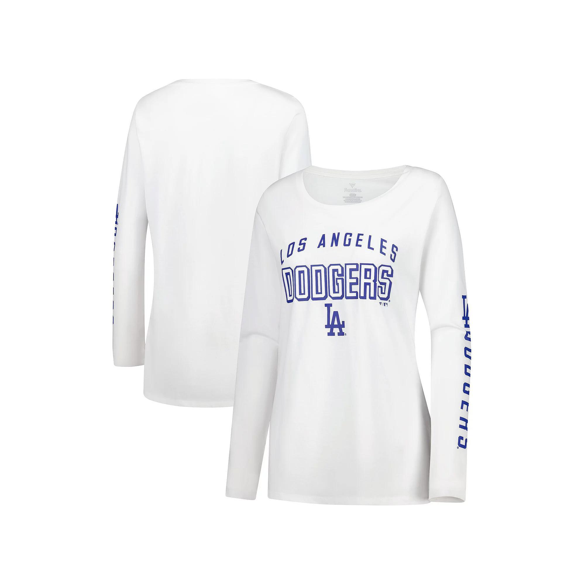 Women's Fanatics  White Los Angeles Dodgers Team Long Sleeve T-Shirt, Size: XL Product Image