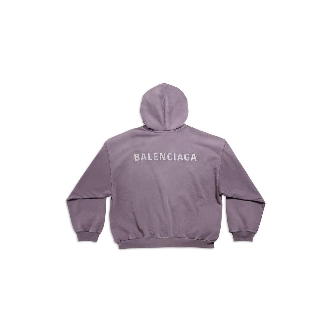 Balenciaga Back Hoodie Medium Fit in Purple/grey Product Image