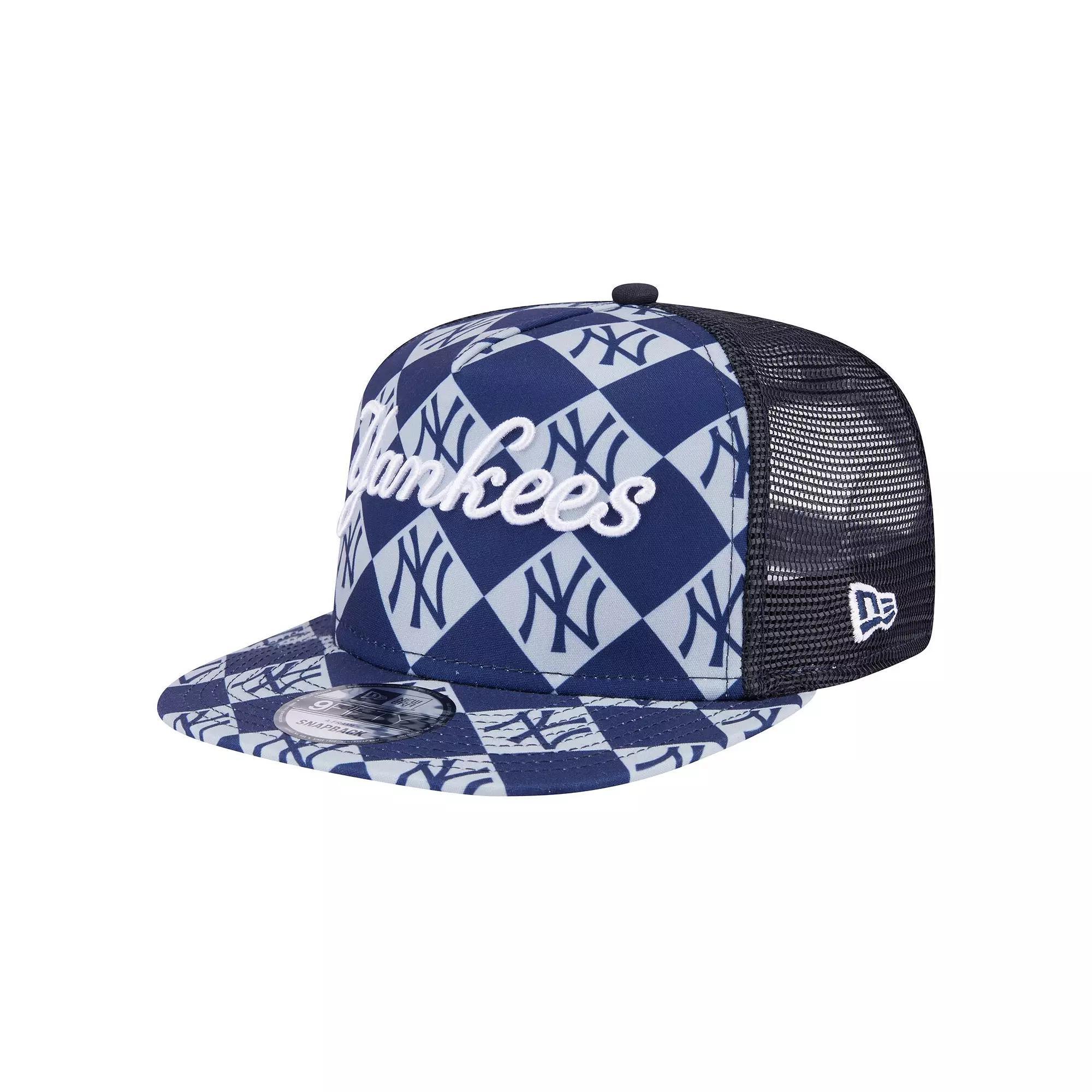Men's New Era Navy Seattle Mariners Seeing Diamonds A-Frame Trucker 9FIFTY Snapback Hat, Blue Product Image
