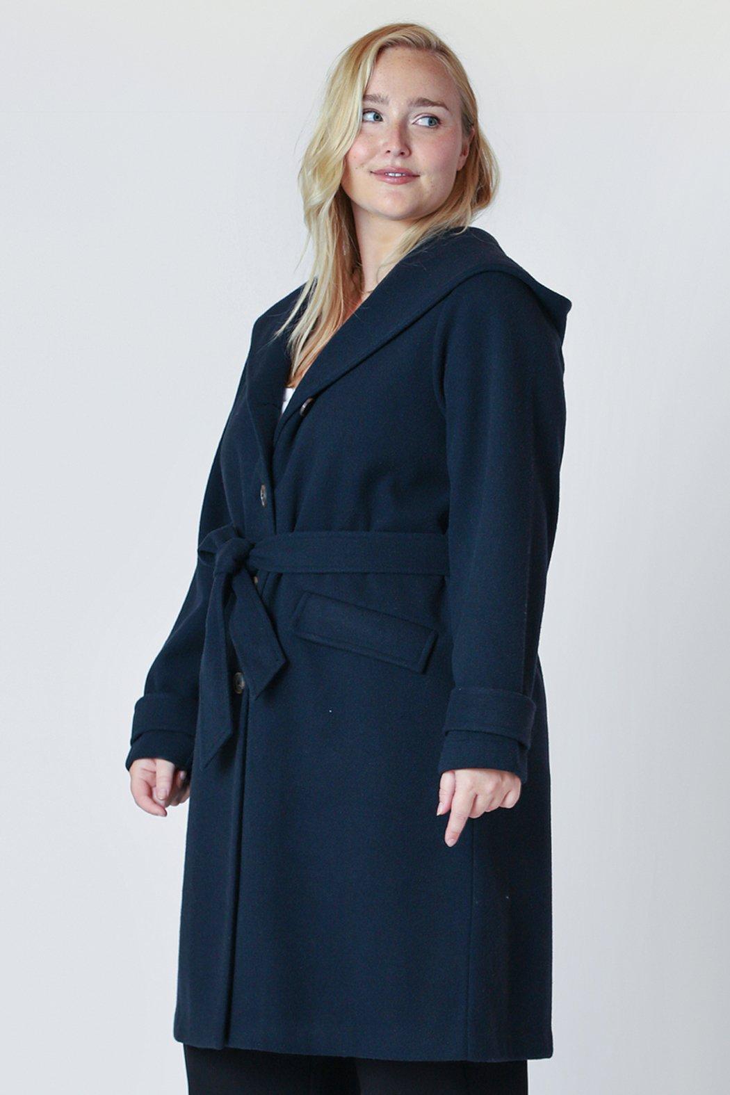 Navy Hooded Trench Product Image