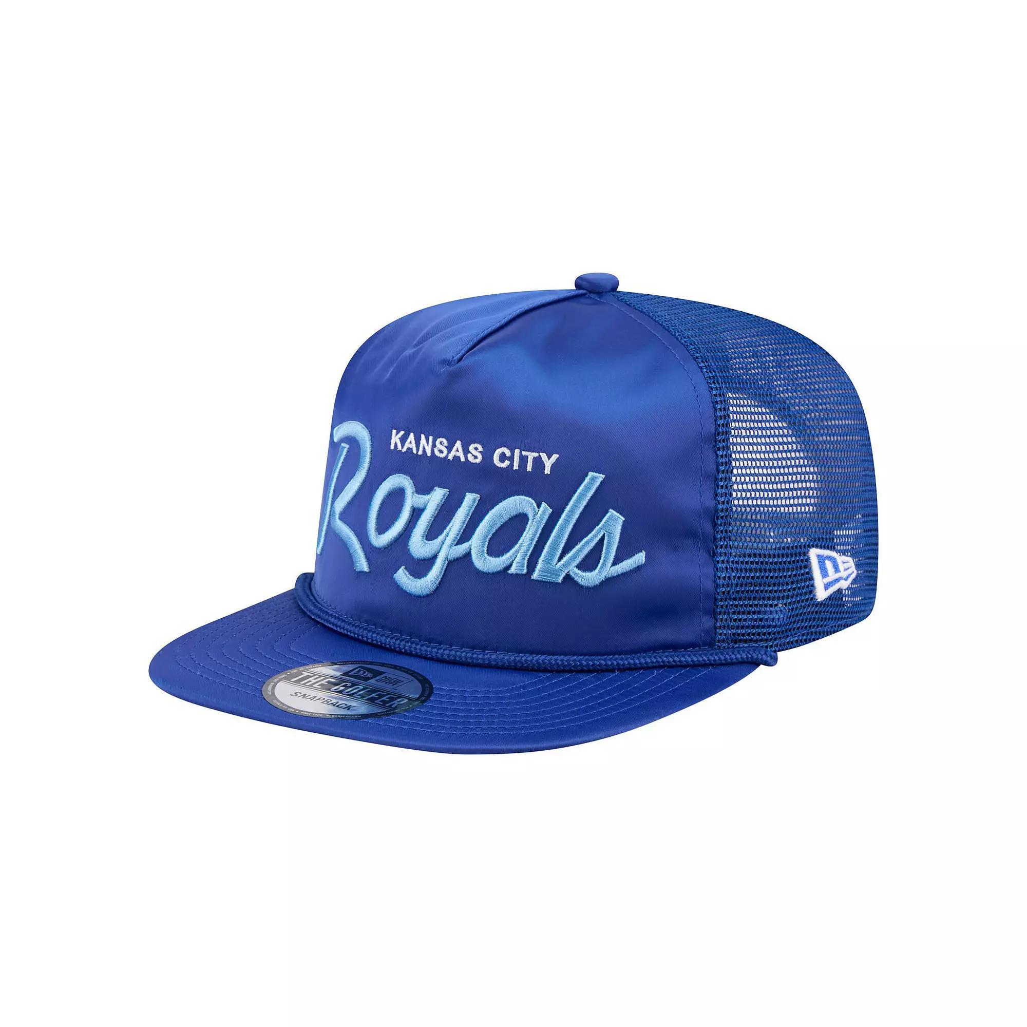 Men's New Era Royal Kansas City Royals Retro Satin Script Golfer Adjustable Hat, Blue Product Image