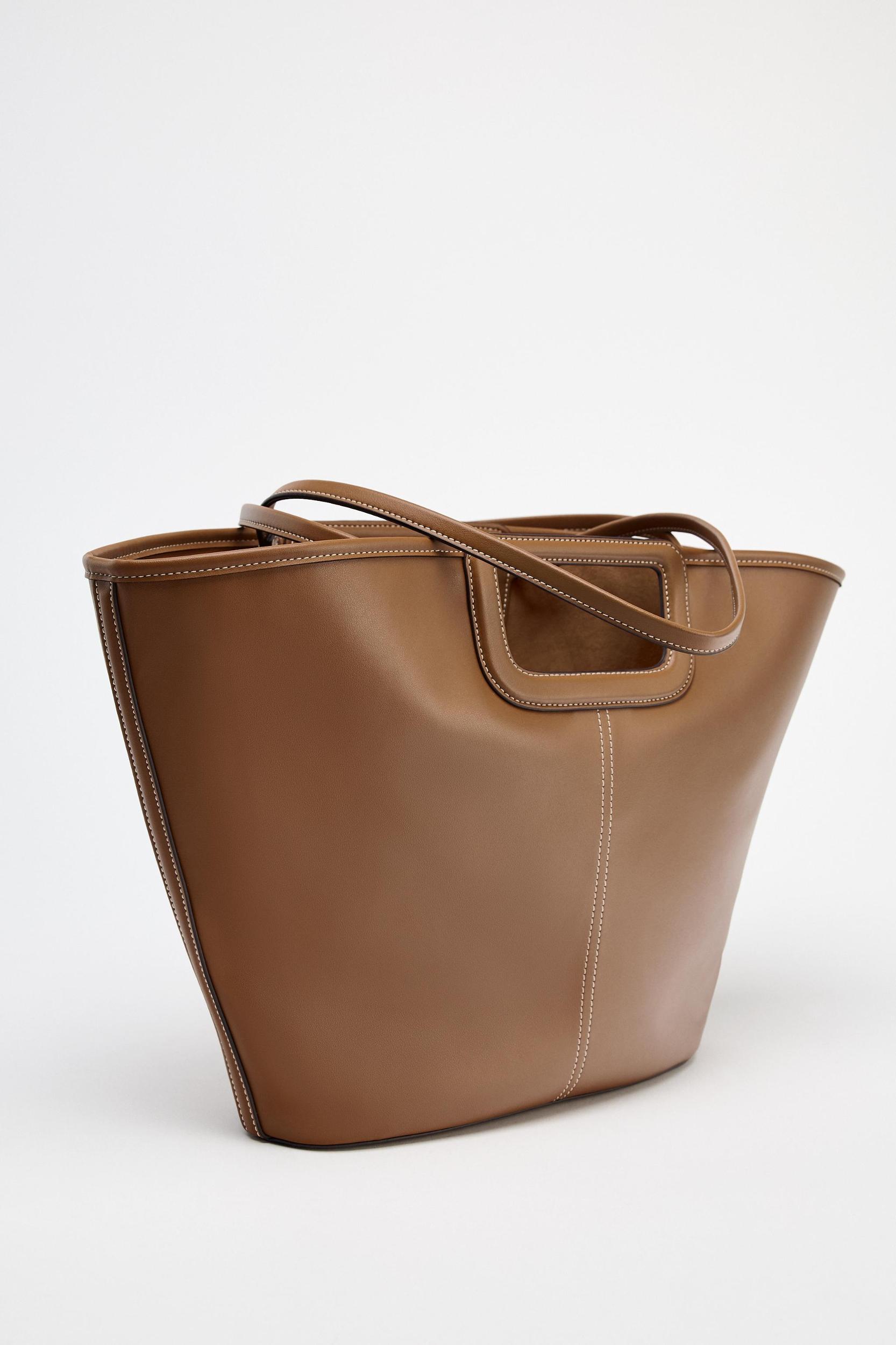 TOPSTITCHED MAXI TOTE BAG Product Image