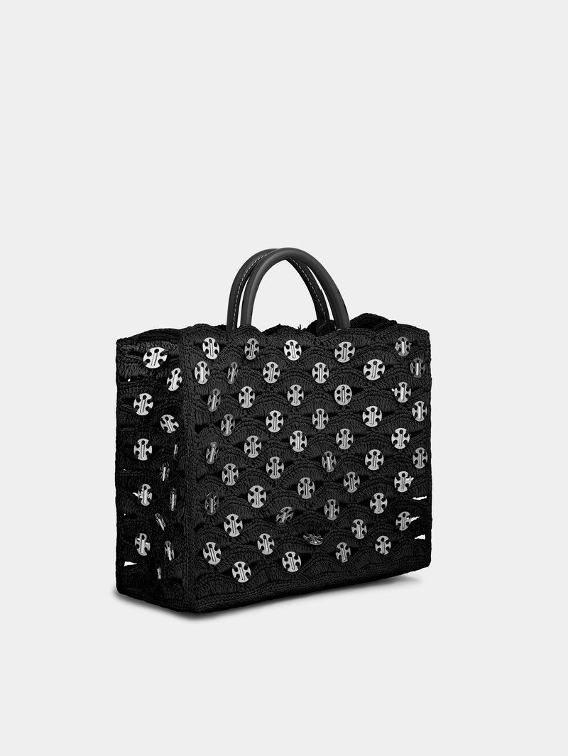 BLACK TOTE BAG IN RAFFIA Product Image