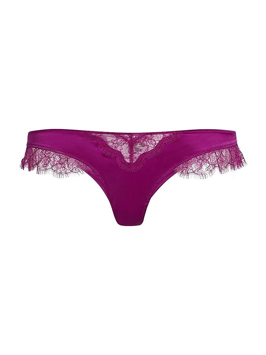 Womens Lace Inset Thong Product Image
