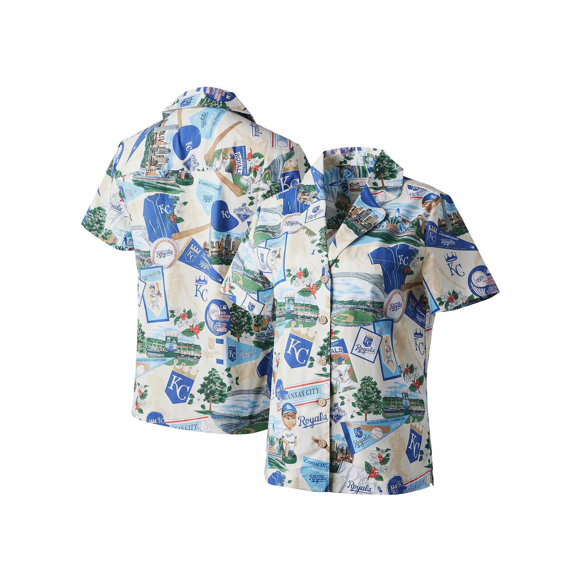 Women's Reyn Spooner White Kansas City Royals Scenic Camp Button-Up Shirt, Size: Small Product Image